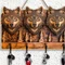 Porte cles bois loups